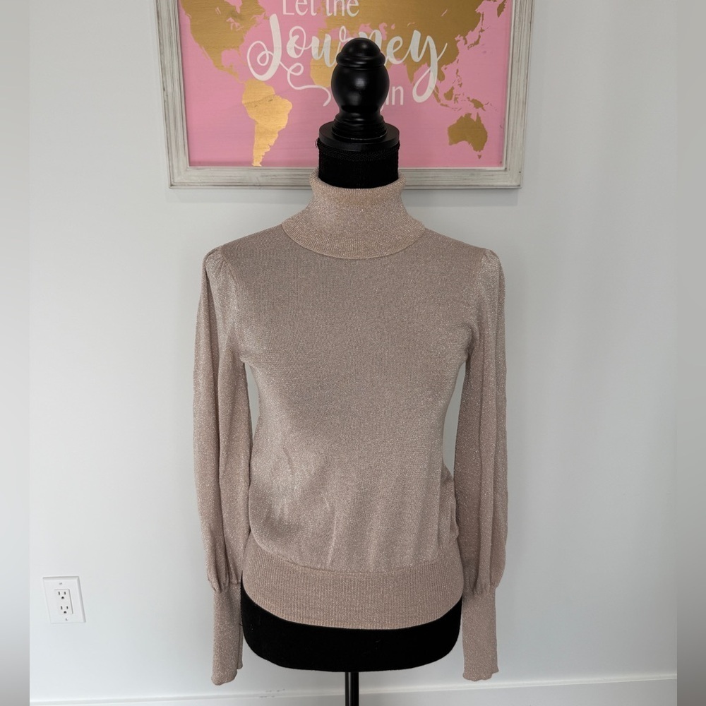 Forever 21 Sparkly Lightweight Nude Turtleneck (XS) - Picture 2 of 6